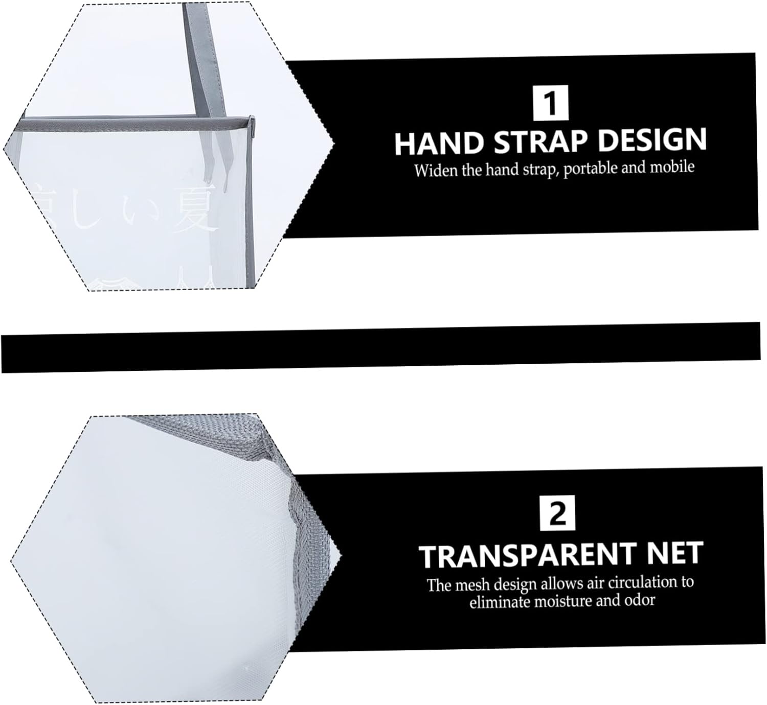 Foldable Mesh Laundry Basket with Breathable Design Strong Handles for Easy Carrying Storage Hamper for Apartments Beach Gear and Blankets Light Gray Double Container