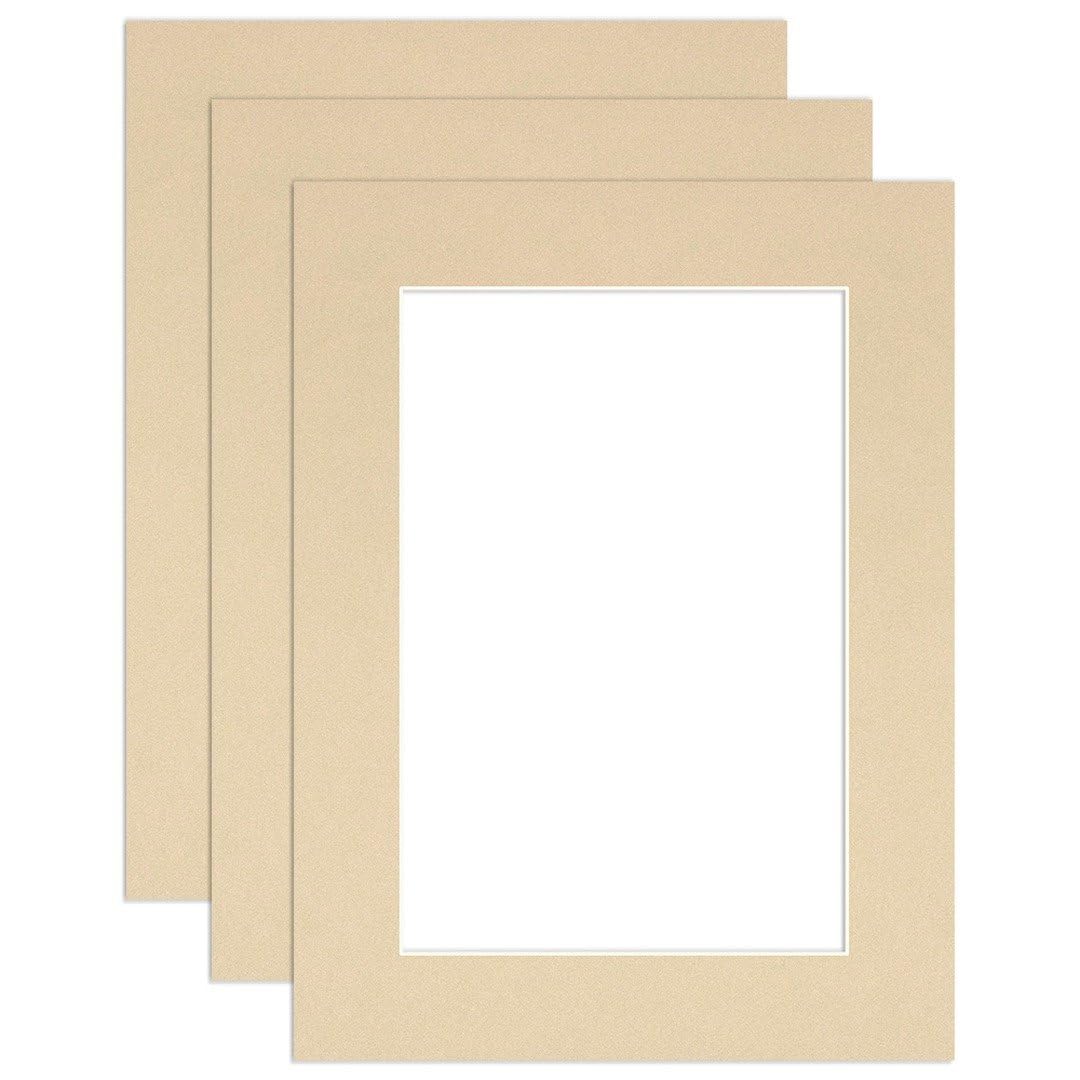 Procut Global 24x18" Ivory Picture Mounts to Fit 18x12" Aperture - Precision Cut Cardboard Photo Mount - Ideal for Frames, Prints, Artwork & Certificates - Sizes & Colours Available - 3 Pack