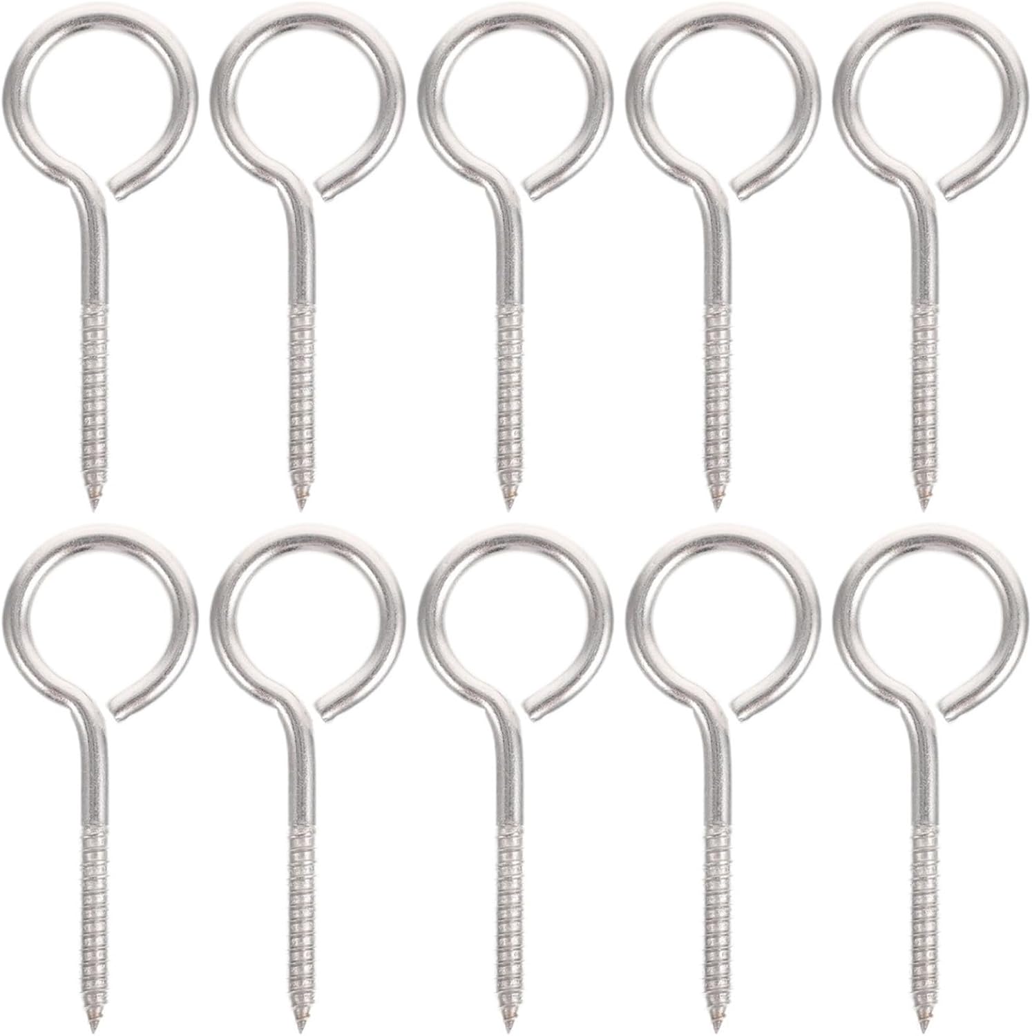 Screw Hooks 50PCS M5*65 Stainless Steel Closed Eye Screws Heavy Duty Hooks for Furniture Hanging Wire Basket Screw for Hanging