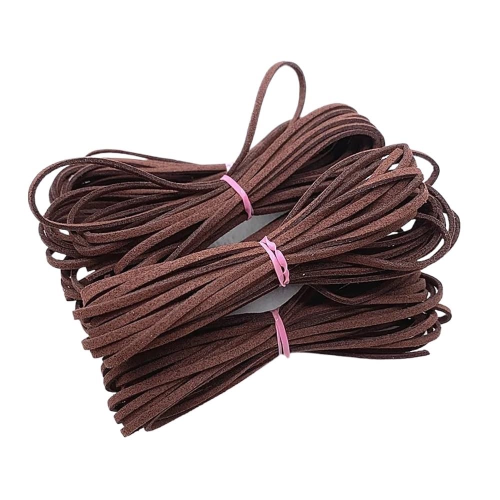 Decor Craft String 5yards Thread Rope 3mm Flat, Faux Suede Braided Cord Velvet Leather Used for Handmade Beading 1piece