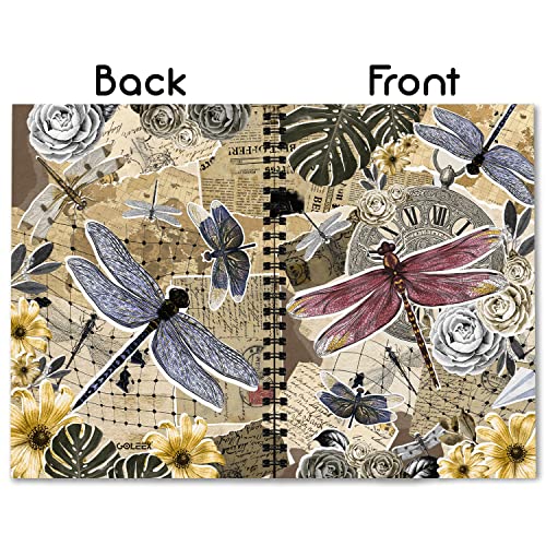 Goleex Blank Spiral Notebook Dragonfly Lover Vintage Journal Collage Notebooks Daily Weekly Monthly Planner Composition Organizer Travel Study Work Business For Girls Men Women #TOP1