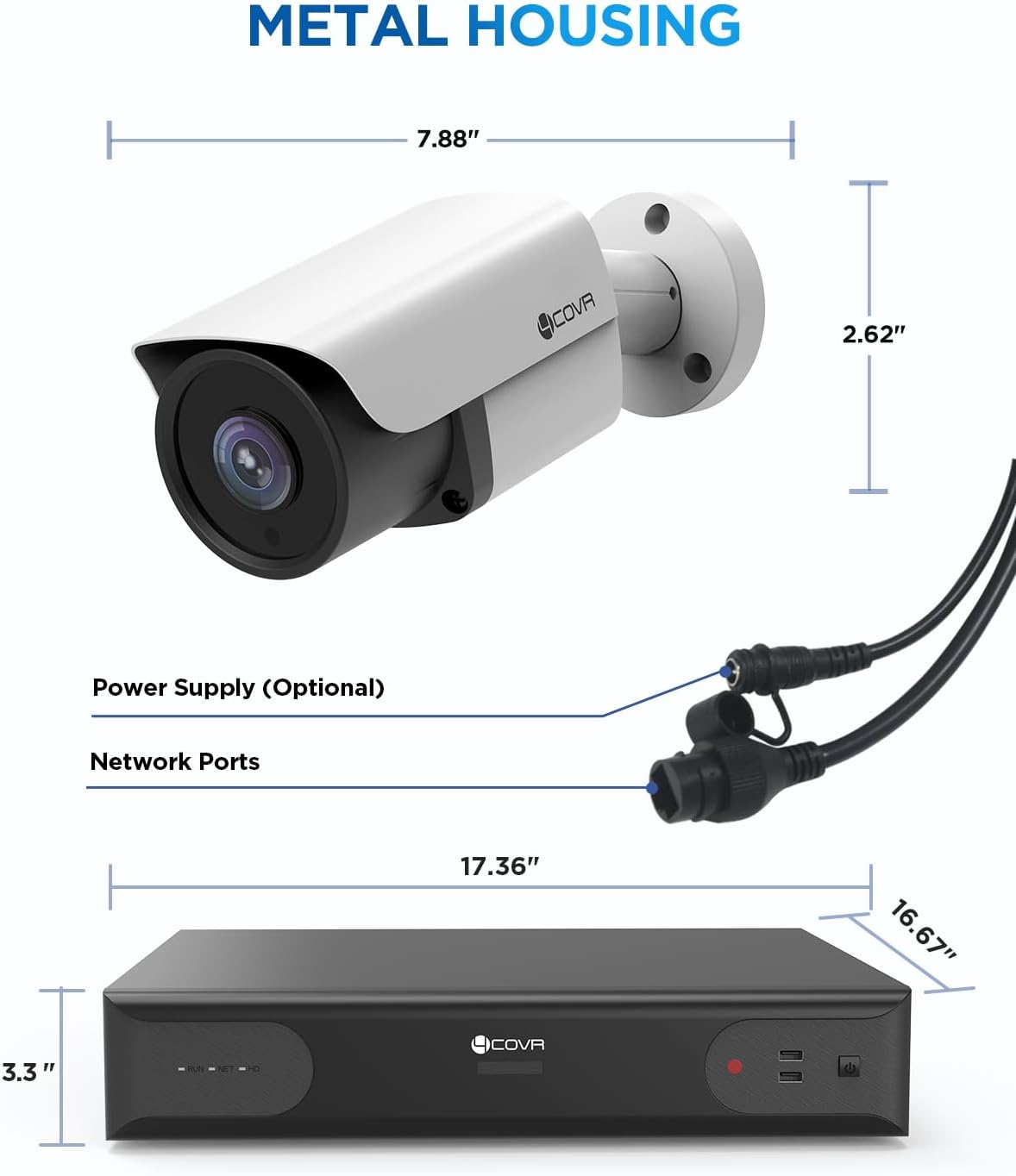 4COVR 64 Channel Security Camera System PoE & AI Human/Vehicle Detection, UtraHD 8MP NVR 16TB HDD, 48Pcs 5MP Commercial Bullet IP Camera IP67 Night Vision, 24/7 Business Surveillance, LY37EX5M6448
