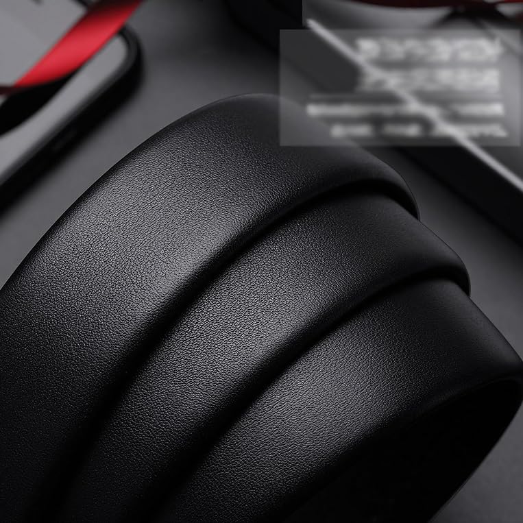 JSEIAJB Belt Men's Leather Automatic Buckle Business Belt Men's Belt(130cm)2