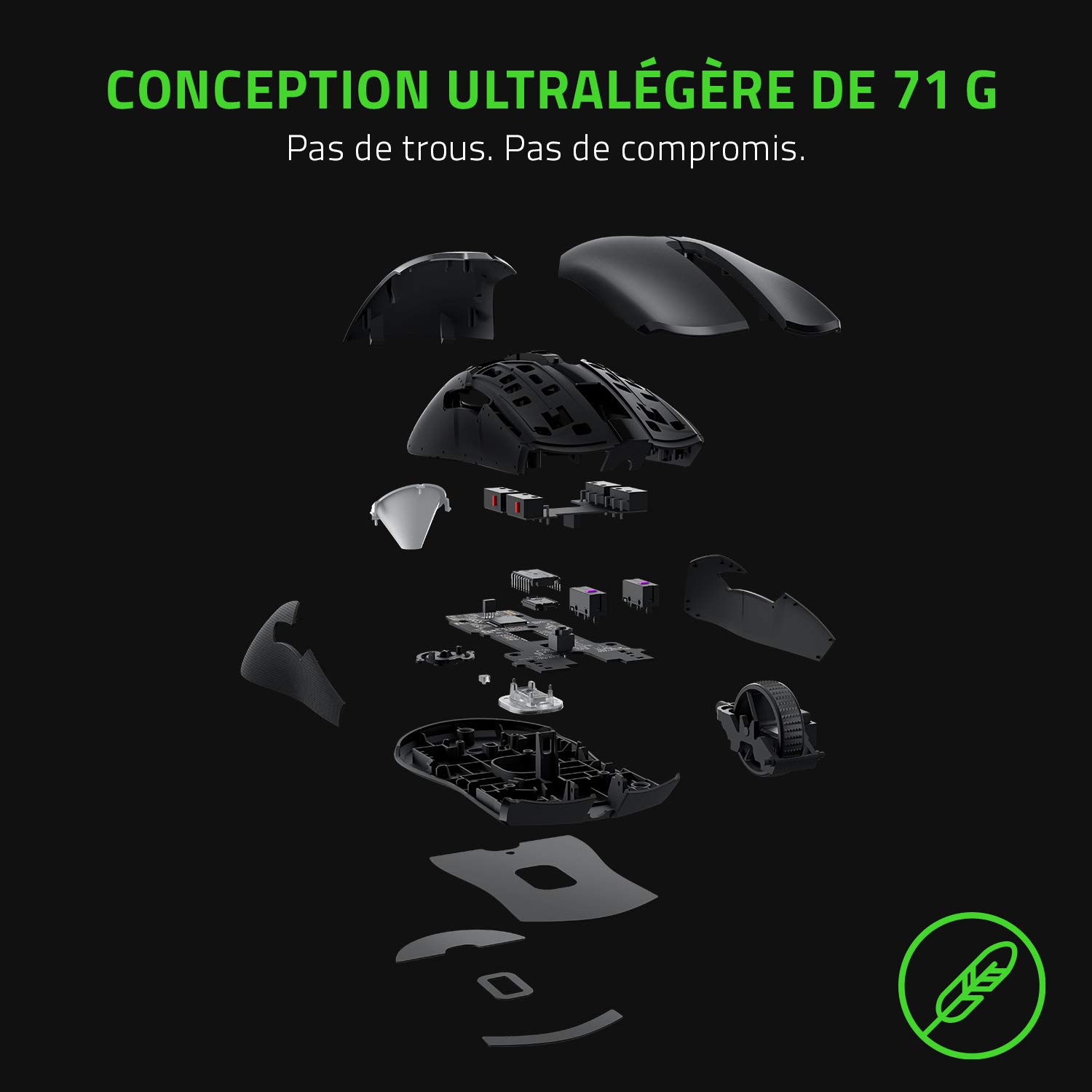 Razer Viper 8K Hz - Souris Gaming Ambidextre avec Technologie sans Fil HyperPolling 8 000 Hz (Capteur Optique 20K DPI, Interrupteur Optique de 2e-Gen, Design Léger de 71g) Noir