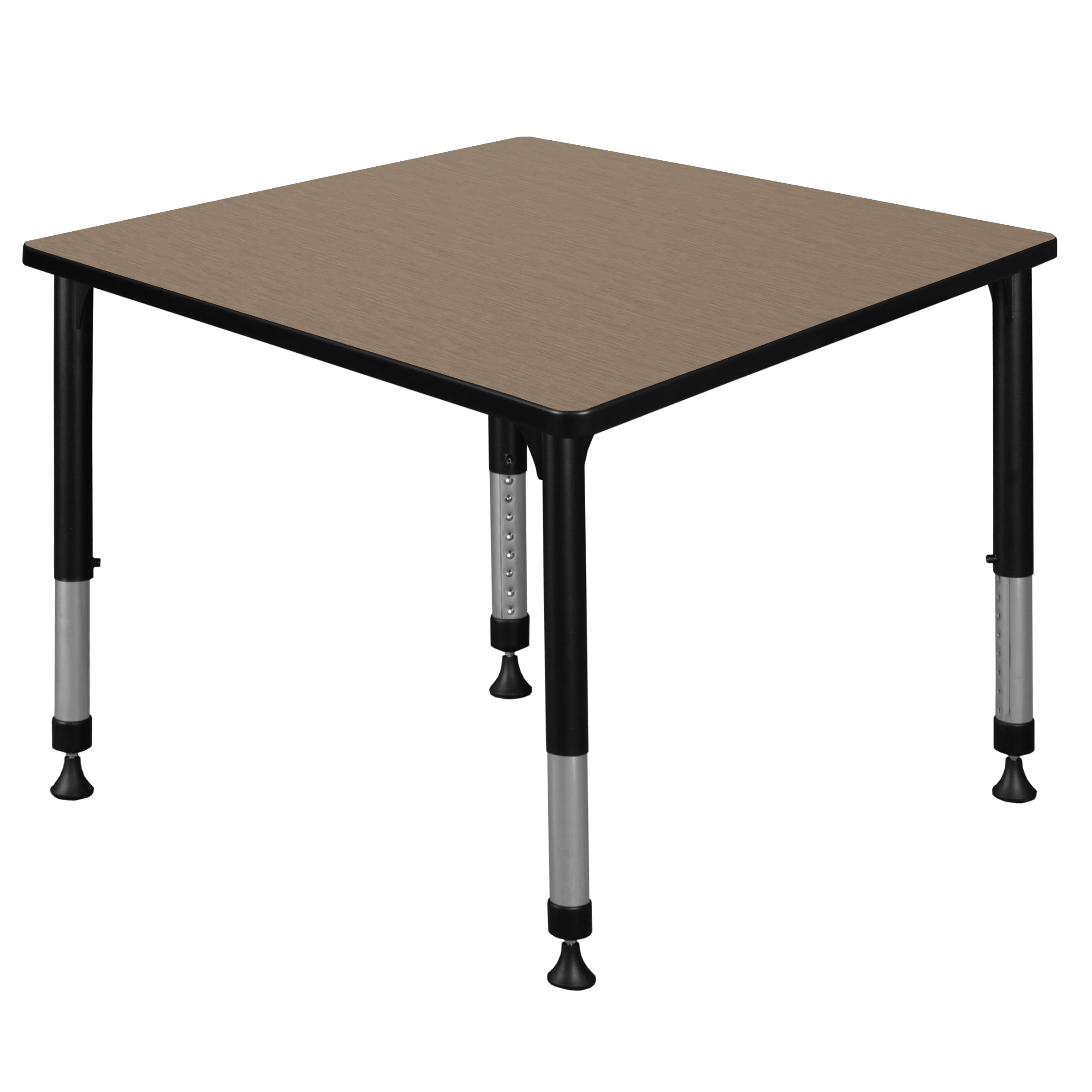 Regency Kee 36 in. Square Height Adjustable Classroom Activity Table- Noble Oak Top & Black Base