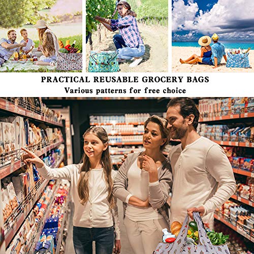 Ravmix 5 Pack Reusable Bags for Shopping, 55LBS XX-Large Capacity Cloth Tote Bags, Foldable Reusable Grocery Bags with Pouch, Heavy Duty and Machine Washable - Thumbnail 2