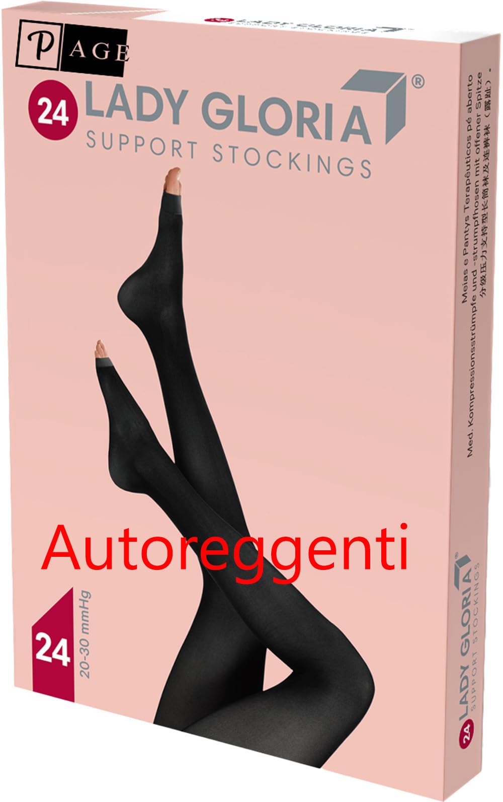 p age Lady Gloria Med - Medical de compresión graduada de 20 – 30 mmHg, para venas varicosas y embarazo, medias elásticas para mujer