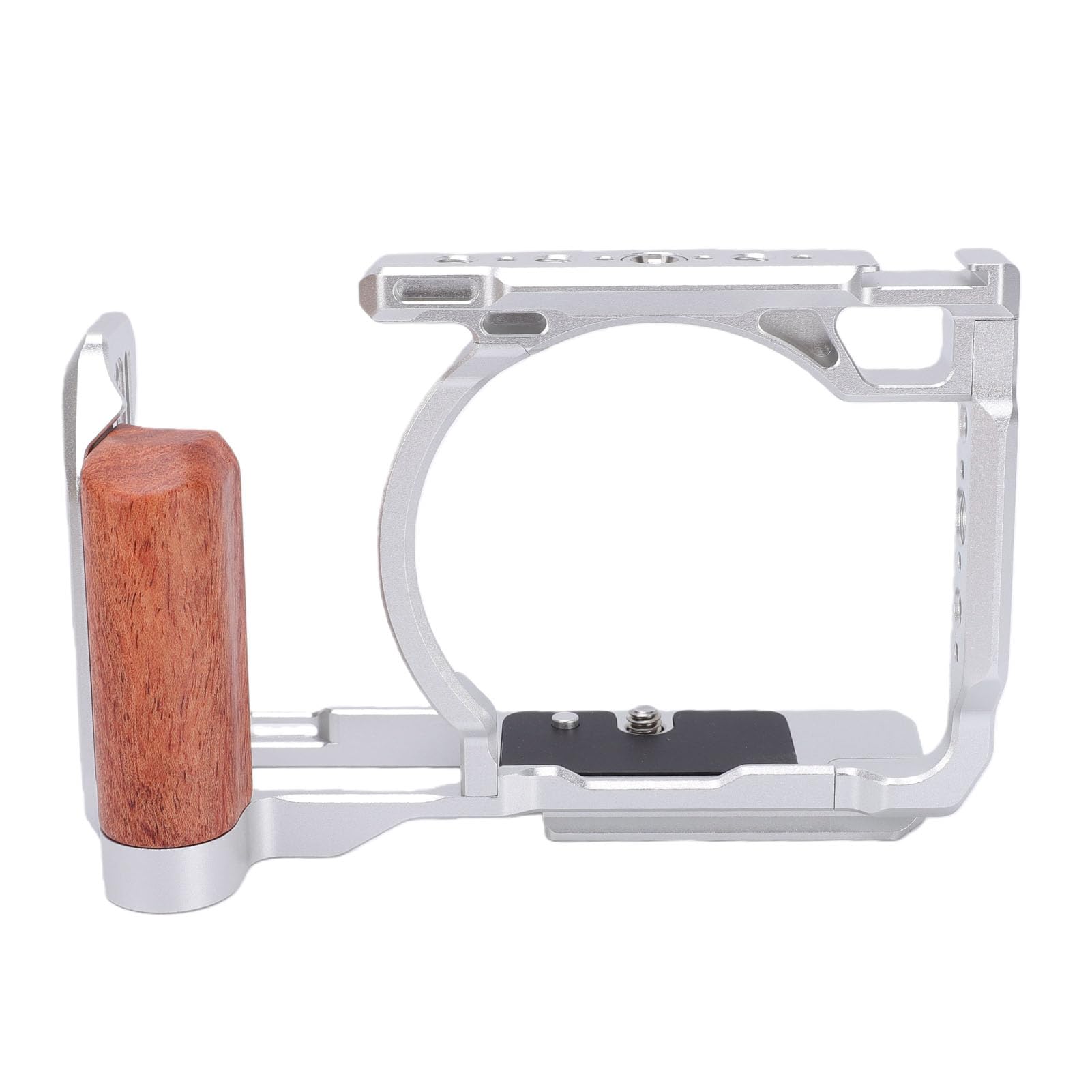 Fabater Jaula de Cámara de Aleación de Aluminio Apta para ZR con Soporte de Zapata Fría para Producción y Estabilidad de Vídeo, Diseño Ligero (Silver)