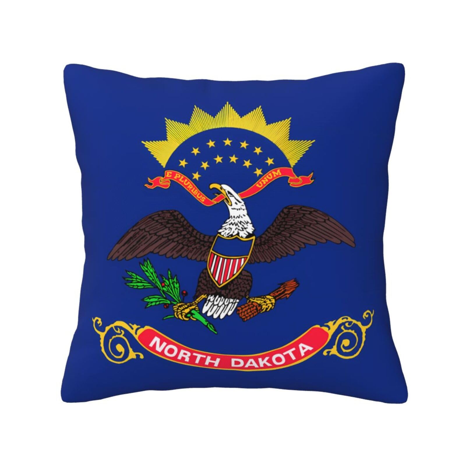 SXZVVBN North Dakota State FlagDecorative Square Sofa Cushion Covers