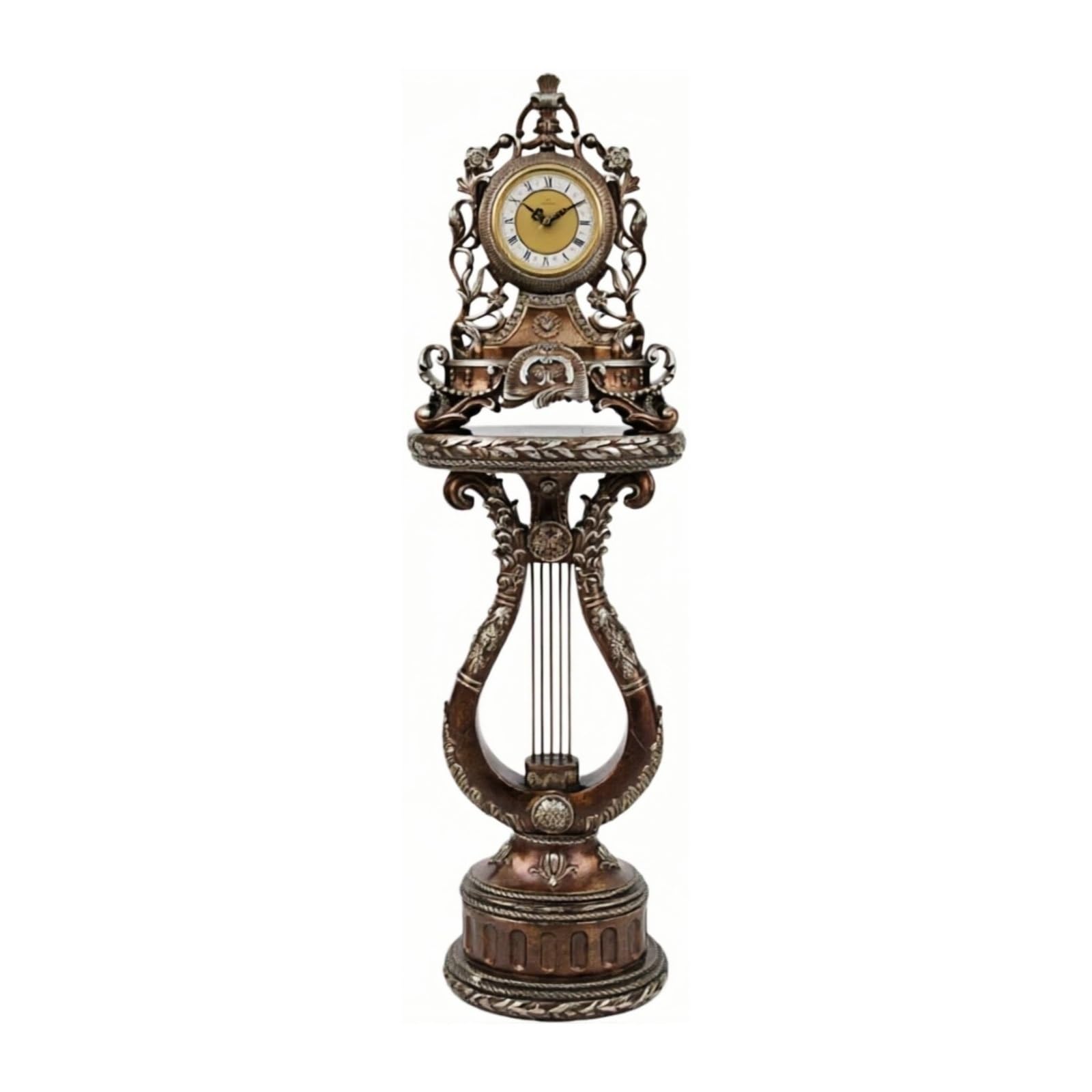 Kf2vBt7dP Chinese Style Floor Clock Floor Standing Clock Quartz Silent Roman Numeral European Style for Home Grandfather Clocks(Bruin)