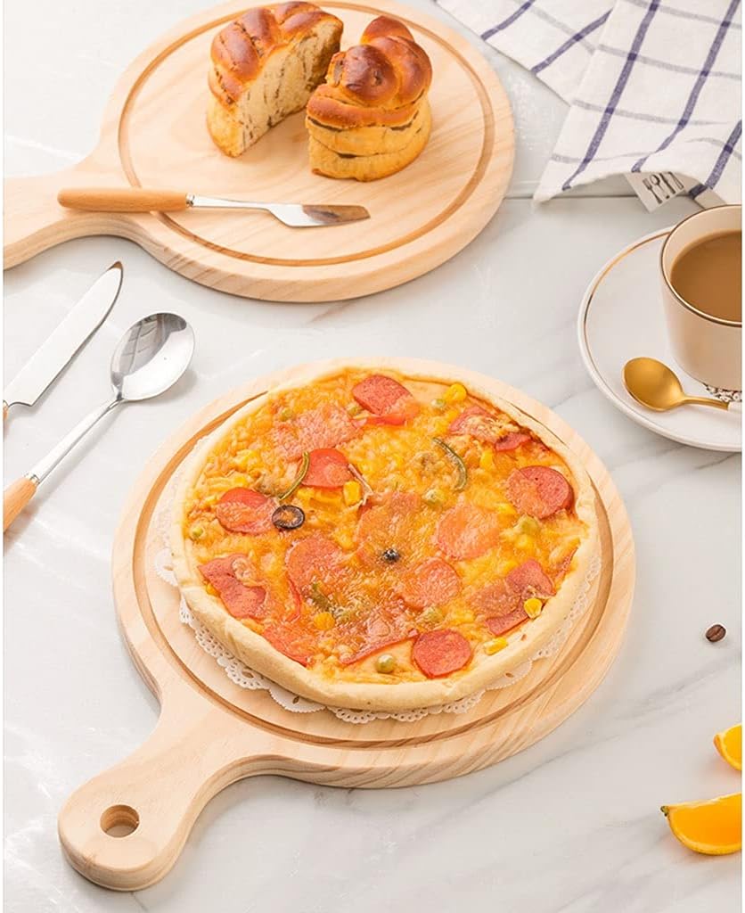 Pizza Paddle Board Pizza Plate with Handle for Making Pizza Cheese Fruits Cake Fruit and Cheese Serving Tray(24x15x2cm)