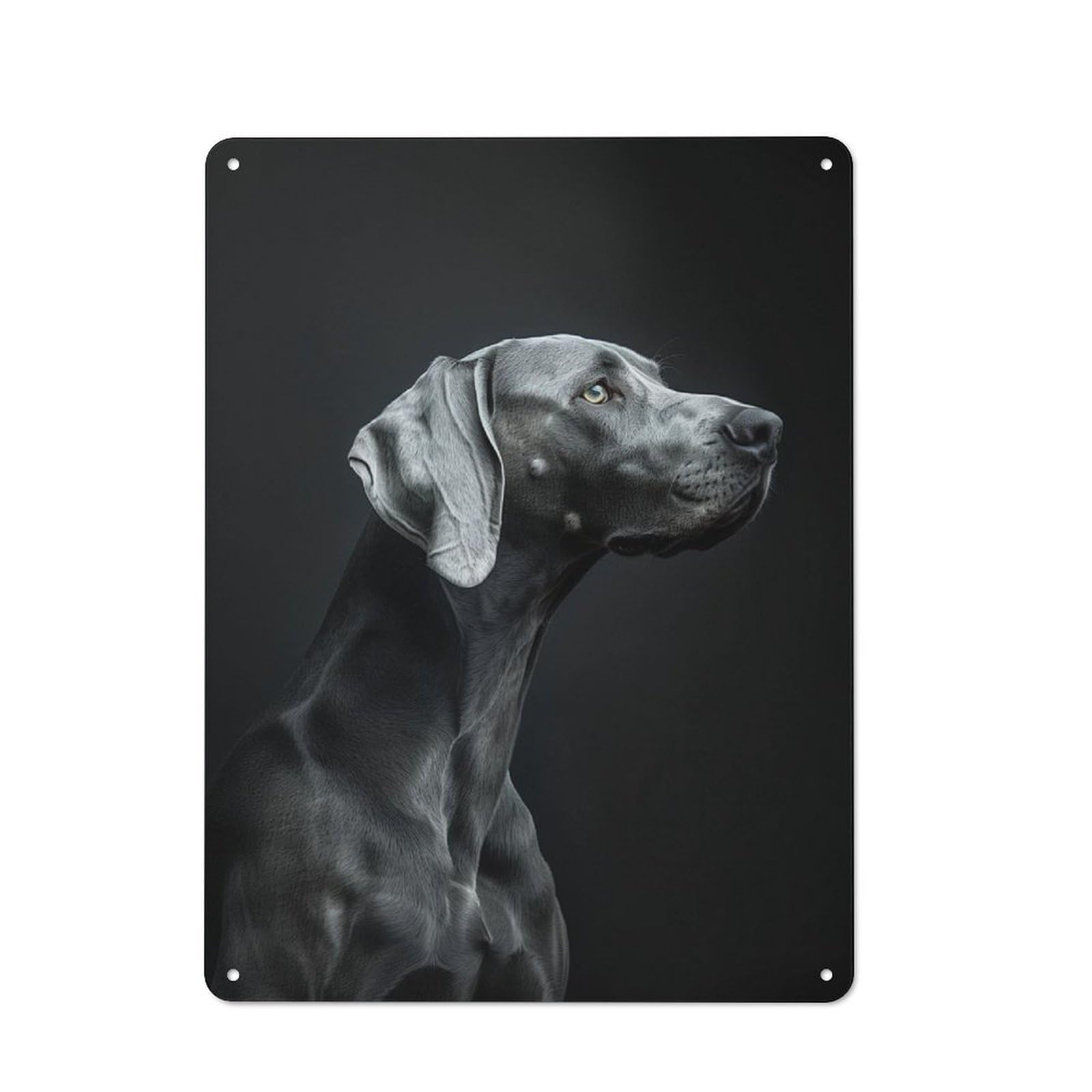 Junmoney Weimaraner Portrait Tin Sign 40X30cm For Garage Wall, Retro-Style Wall Decor, For Vintage Wall Decor Fans, For Metal Sign Collectors