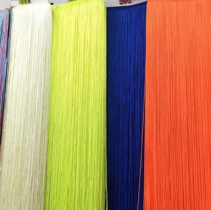 Flecos,Pasamaneria Lote de 2 Metros de 100 cm de Largo con Flecos de Encaje y borlas for Bricolaje, Accesorios for Cortinas, Vestidos Latinos, escenarios y Ropa(Beige)