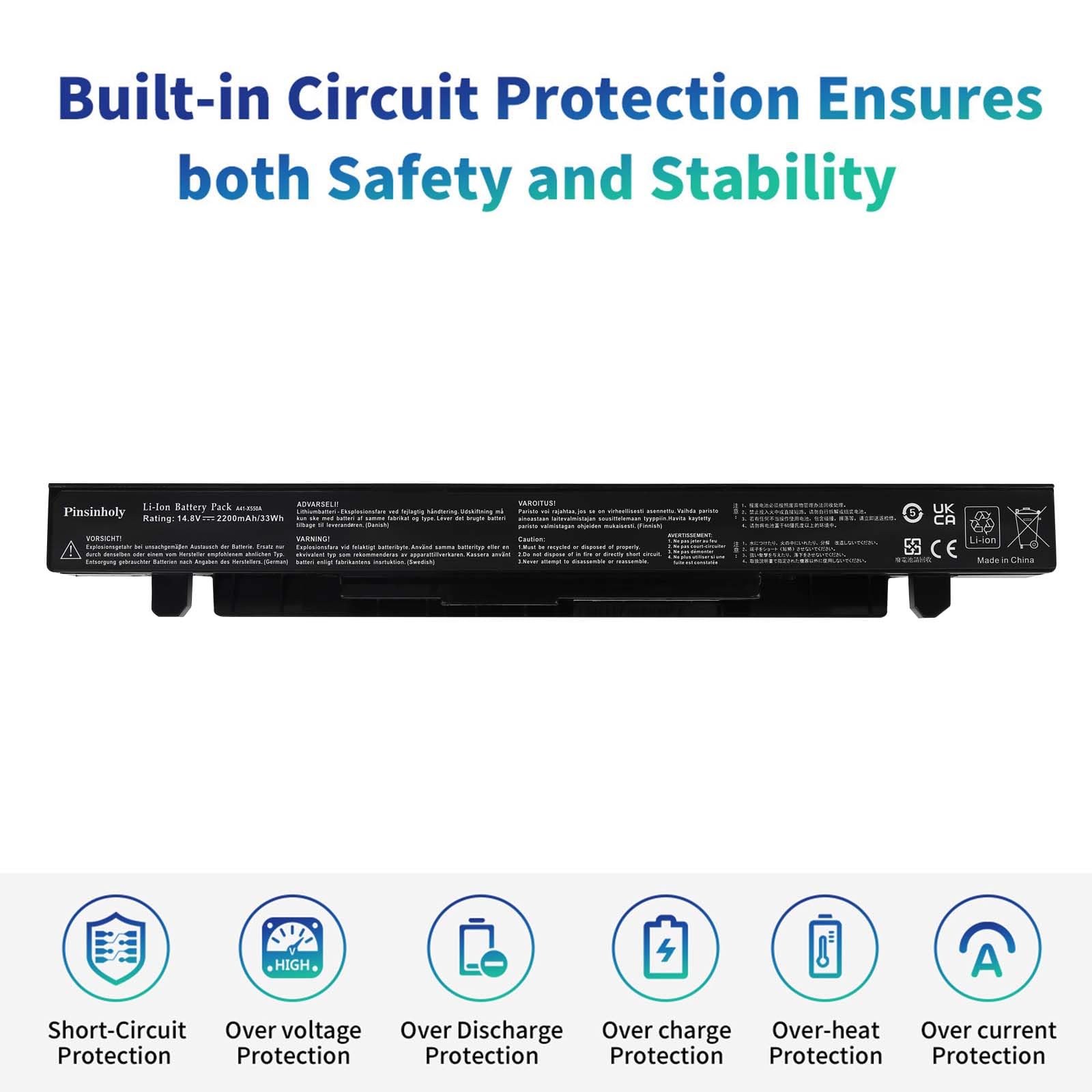Batteria Per ASUS A41-X550A - 14.8V 2600mAh Per Notebook - Foto 4