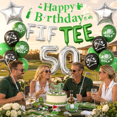Image of 50th Golf Themed Birthday Decorations for Men 50th Party Decorations