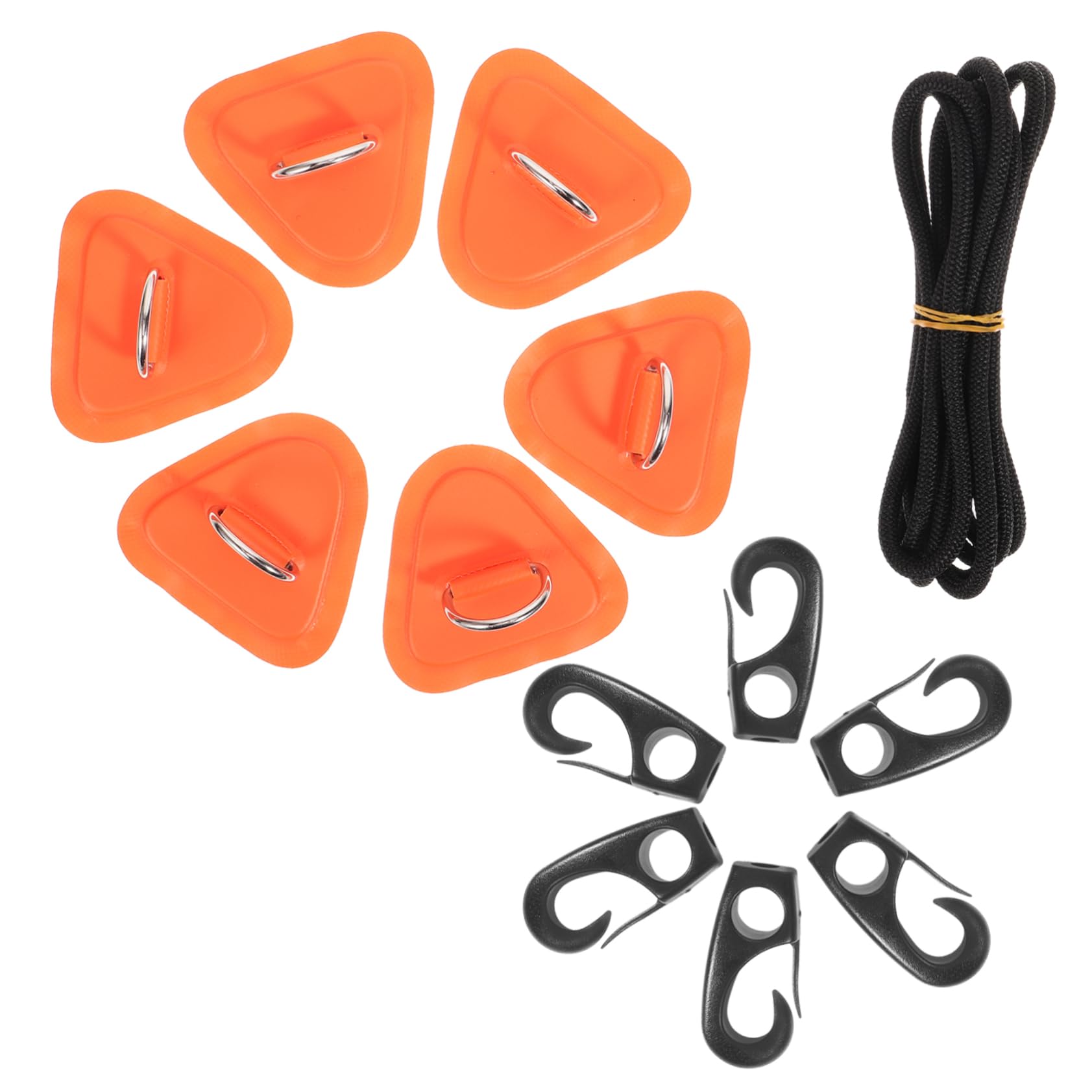 Toyvian Aufblasbare Plattenfixierzubehör D Ringe Kajak-Patches Kajak -Teile Aufblasbares Boot D-Ring-Patch Flicken für Schlauchboote Aufblasbares Kajakzubehör Plastik Orange