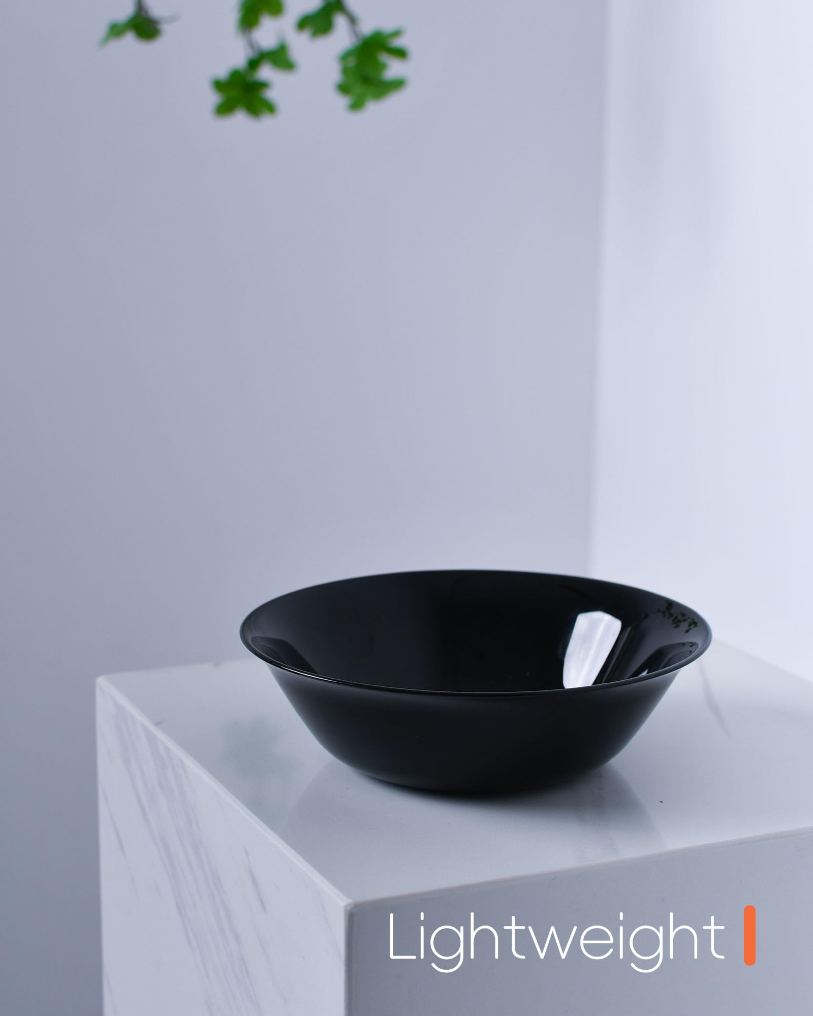 LaGlint Set di 6 Ciotole per Cereali 473ml, Vetro Opale Nero, 16,5cm - Ciotole Rotonde Adatte a Zuppa, Insalata, Riso, Lavastoviglie e Microonde