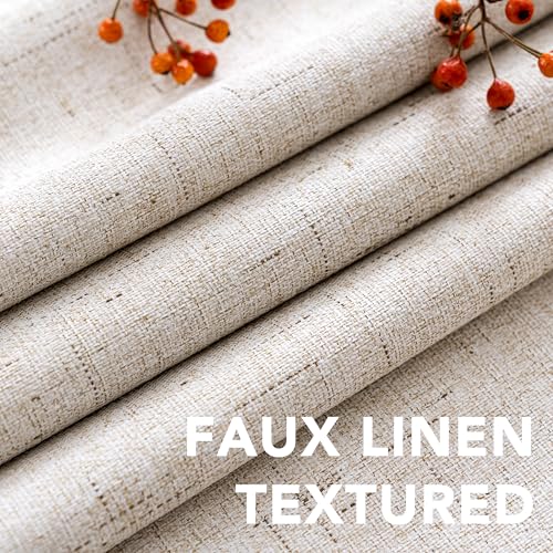 H.VERSAILTEX Linen 100% Blackout Curtains for Bedroom Full Light Blocking Curtains, Textured Window Curtain for Living Room 84 inch Grommet, Energy Efficient Curtains White Liner(2 Panels, Natural) - Image 5