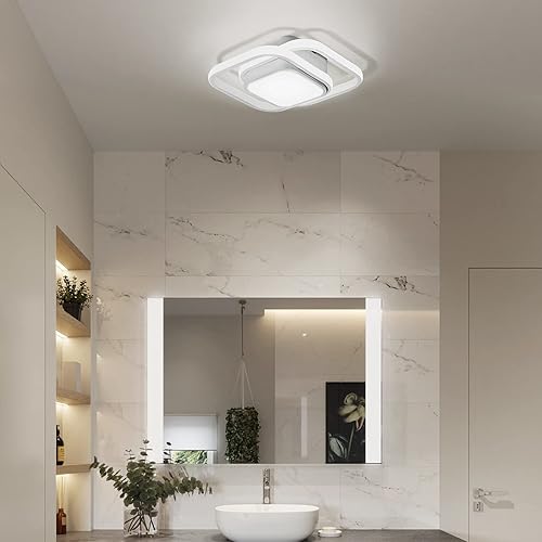 Miniatura 6 de Lámpara de techo moderna LED cuadrada de acrílico blanco frío 6000K accesorios de iluminación para dormitorio, cocina, sala de estar, estudio,