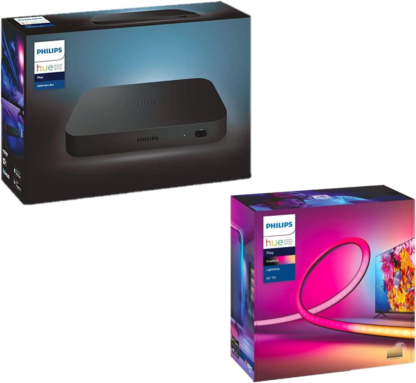 Philips Hue Play Gradient Lightstrip 65 Zoll Philips Hue Play HDMI Sync Box LED Lightstrip Hue Play Gradient pour TV