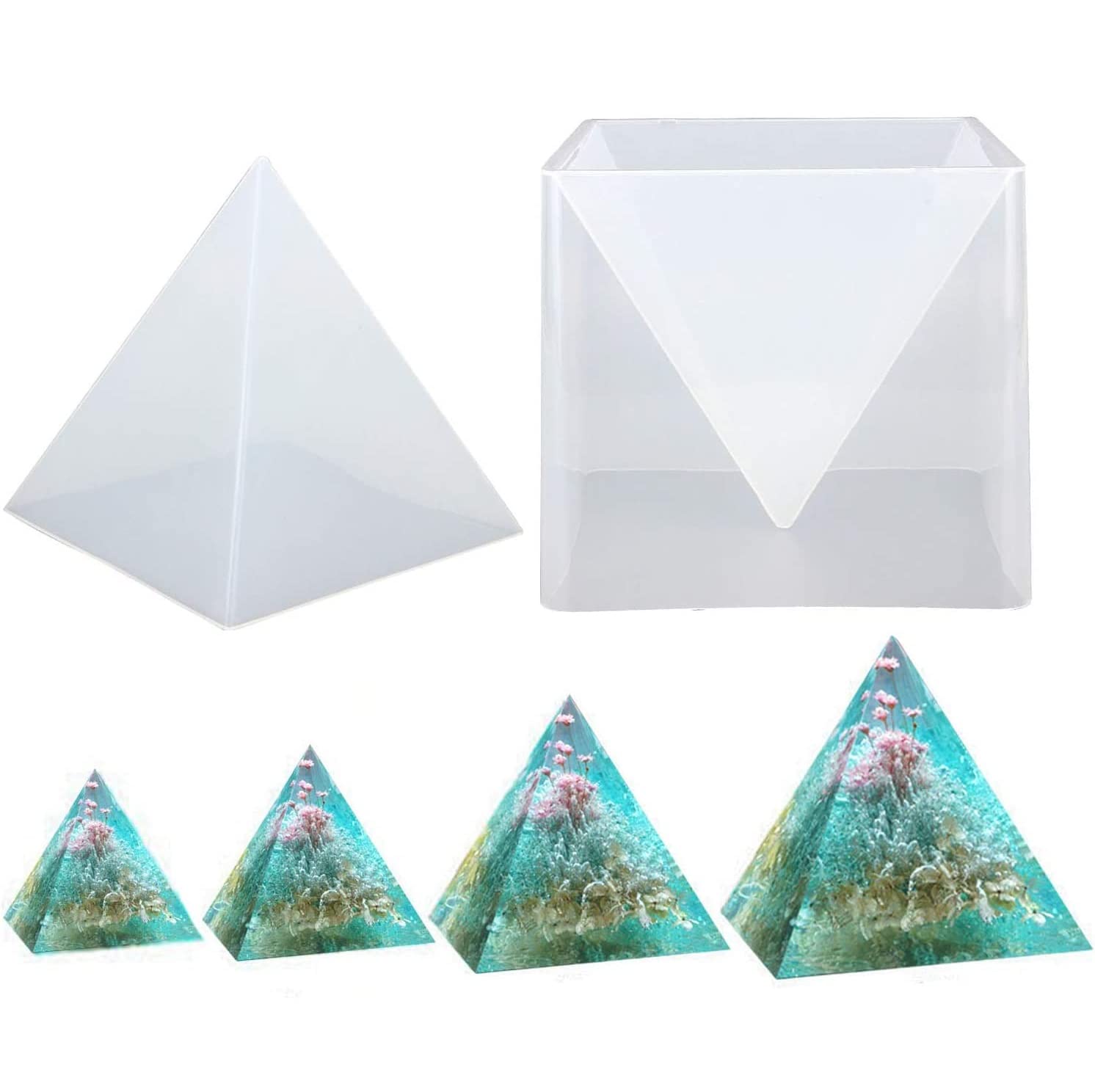 EdirFtra Pyramid Silicone Mold 15CM, Epoxy Resin Craft Diy Mould, Resin Casting Mould, Pyramid Ornament Decoration Jewellery Mould for DIY Orgonite Pyramid, Jewelry Making, Crafting, Home Decoration
