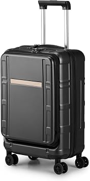 lapday Carry on Luggage with TSA Lock for Travel,Front Compartment, Double Spinner Wheels,for Business Travel9.5" W x 13.5" L x 21" H. Black