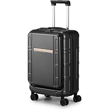 lapday Carry on Luggage with TSA Lock for Travel,Front Compartment, Double Spinner Wheels,for Business Travel9.5" W x 13.5" L x 21" H. Black