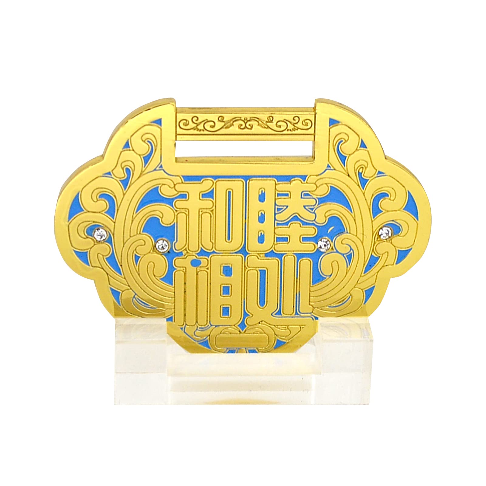 Placa FengShui Harmony Lock W5001 para la buena relación con soporte y caja