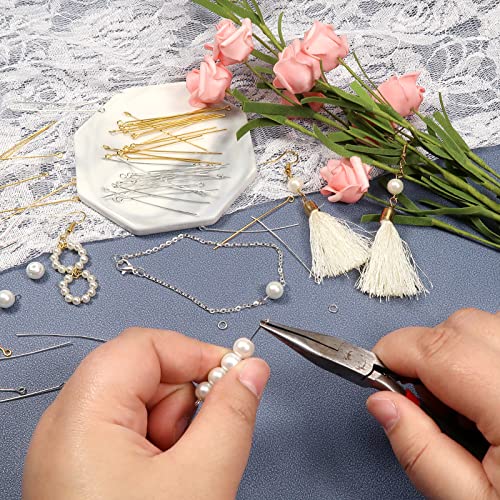 TOAOB 200pcs Open Eye Pins Brass Gold Tone and Silver Tone Eyepins 50mm for Beading DIY Crafts Jewelry Making - Image 4
