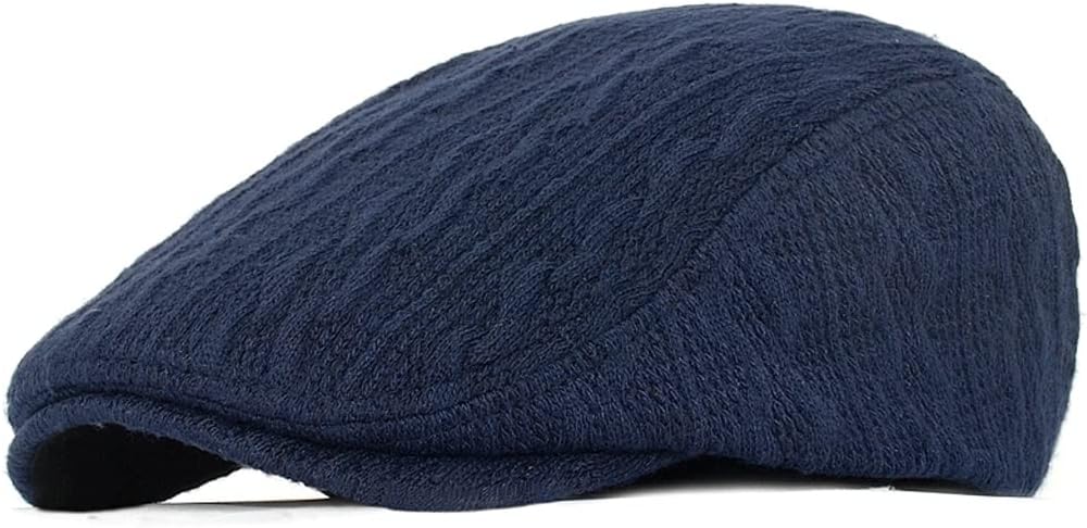 VIDI Beret Hat Fashion Knit Newsboy Winter Warm Flat Cap Ladies Men Ivy Solid Color Duckbill
