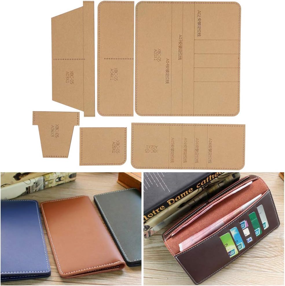 Acrylic Wallet Pattern, Women Wallet Leather Stencil Pattern Leather Craft Sewing Template Set, Leather Templates for DIY Hand-Made Craft Making, Template for Bag Wallet