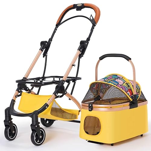 ZJYIGOWL Silla de Paseo for Perros pequeños y medianos, Estructura de aleación de Aluminio