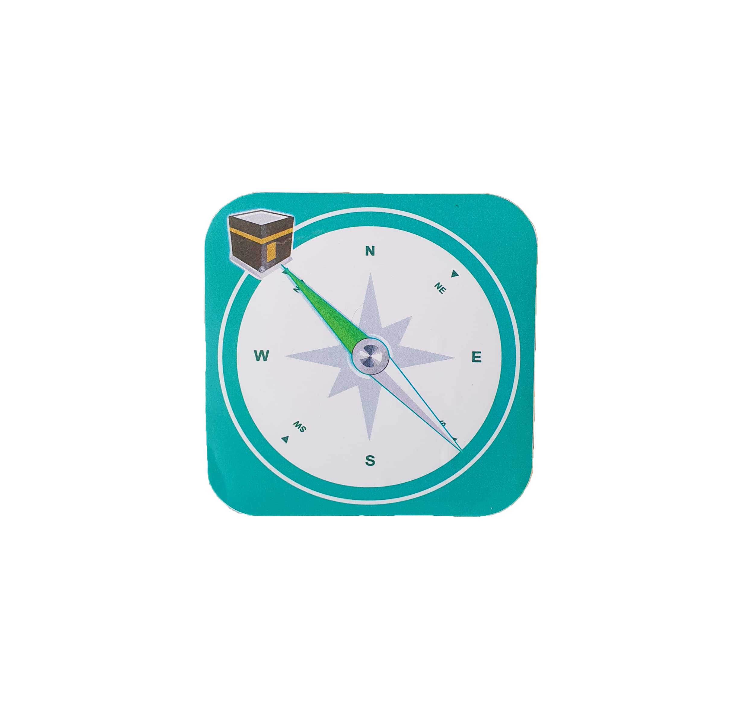 Qibla Direction for Praying - 3pcs Bundle of Vinyl Sticker Signage to indicate Qibla Direction, Vinyl Decal Stickers for Muslim Kaaba (SQUARE, 02)