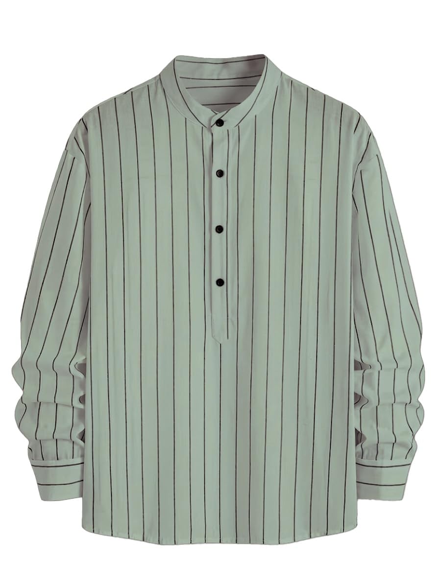 be active Men’s Striped Cotton | Regular Mandarin Collar | Long Sleeves | Regular Fit Casual Short Kurta-picture-14