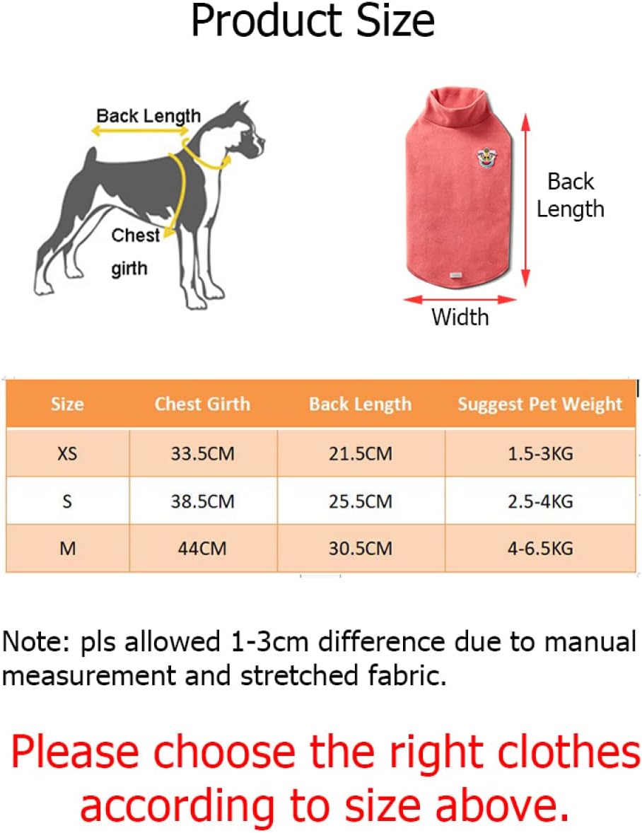 ペットの犬の服パジャマのアンダーシャツ猫の子犬の服暖かいシャツ犬のペットの服のTシャツ秋冬、ピンク、S