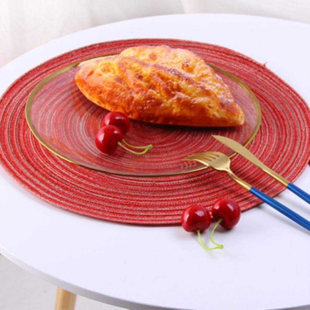 Dessous de verre bois rouge x5 pour table et tasses de café