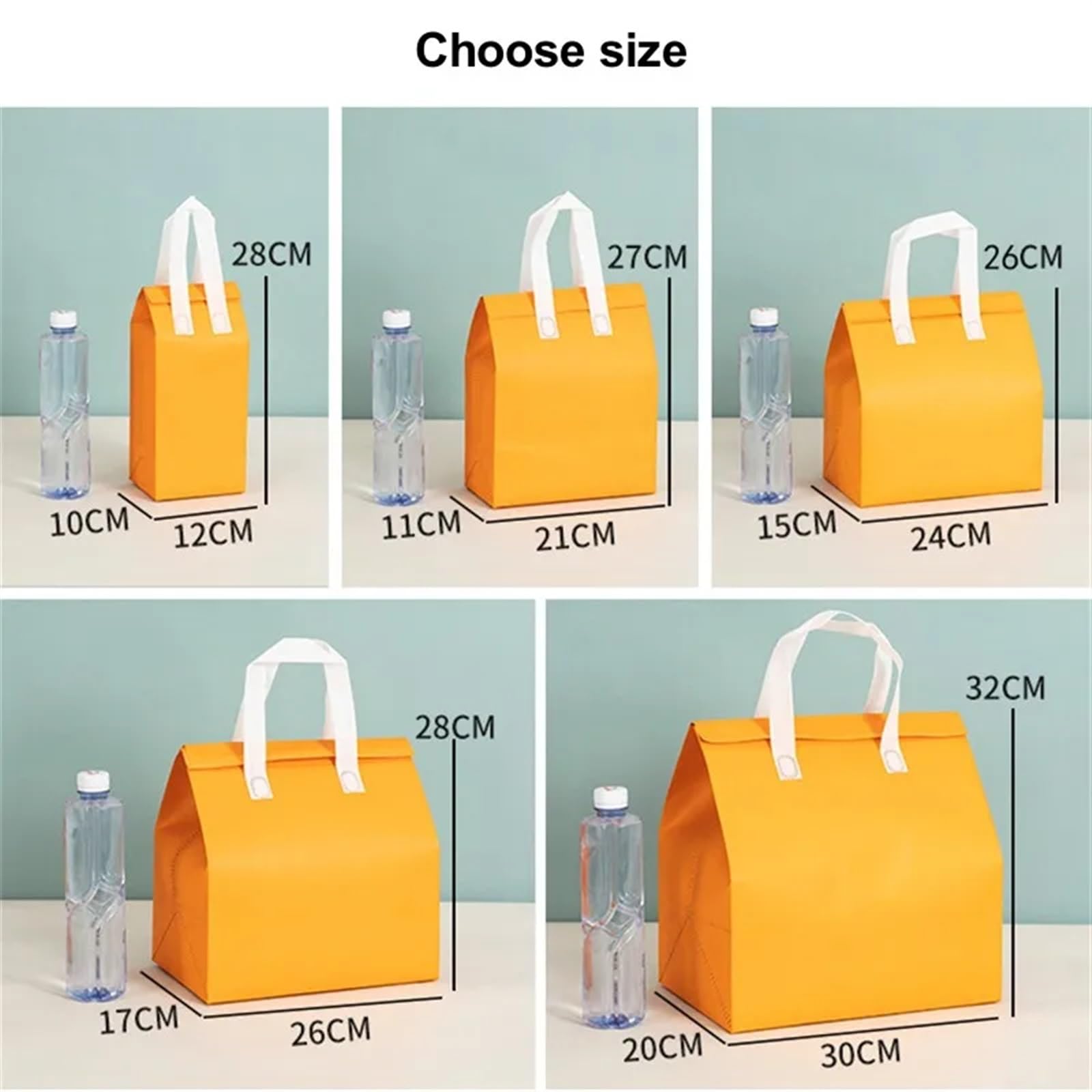 Bolsa IsotéRmica Para Comida 10 bolsas de almuerzo con aislamiento no tejido, portátiles, de tela, for guardar alimentos y bebidas, for mantener el calor y el frío, reutilizables Termica Porta Aliment