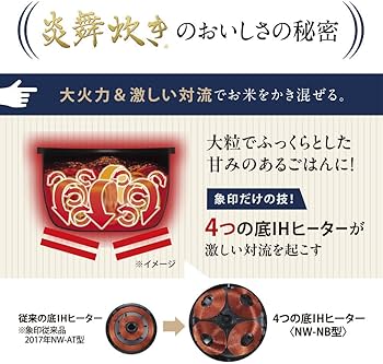 Amazon.co.jp: 象印マホービン 炊飯器 5.5合 炎舞炊き スレート