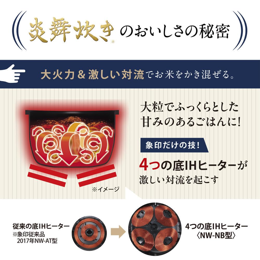 Amazon | 象印マホービン 炊飯器 1升 炎舞炊き スレートブラック NW