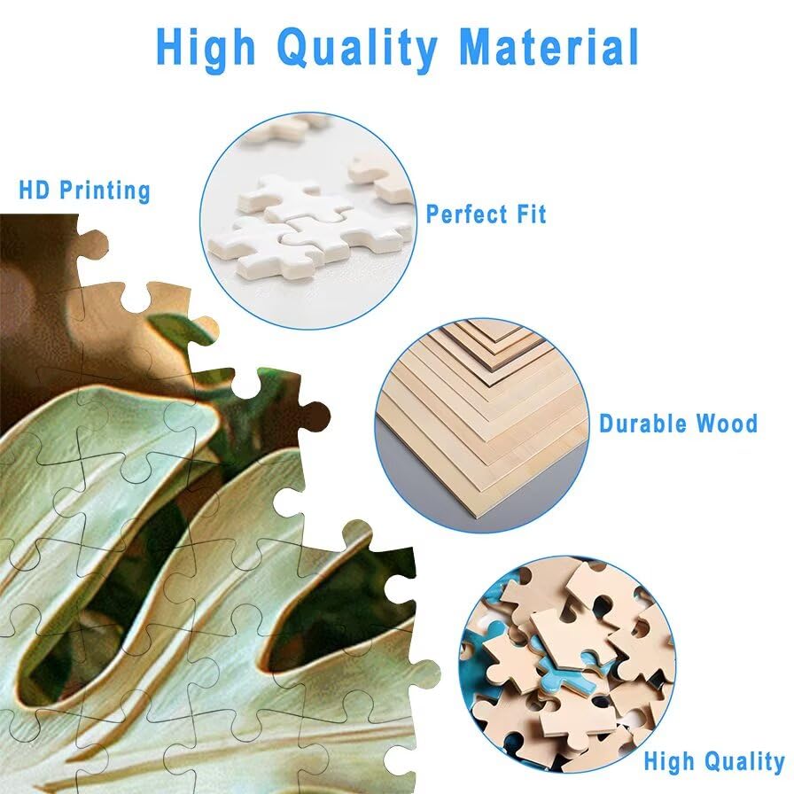 Puzzle 2000 sztuk tropikalnych dla dorosłych, drewniana roślina logiczna z pudełkiem na prezent dla dorosłych, wymagająca łamigłówka dla całej rodziny, puzzle na prezent dla kobiety i prezent dla