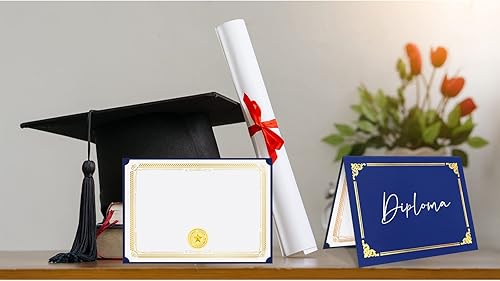 Miniatura 5 de El kit de 90 piezas incluye 30 soportes para certificados, 30 papeles para certificados, 30 piezas de papel de aluminio dorado, calcomanías para