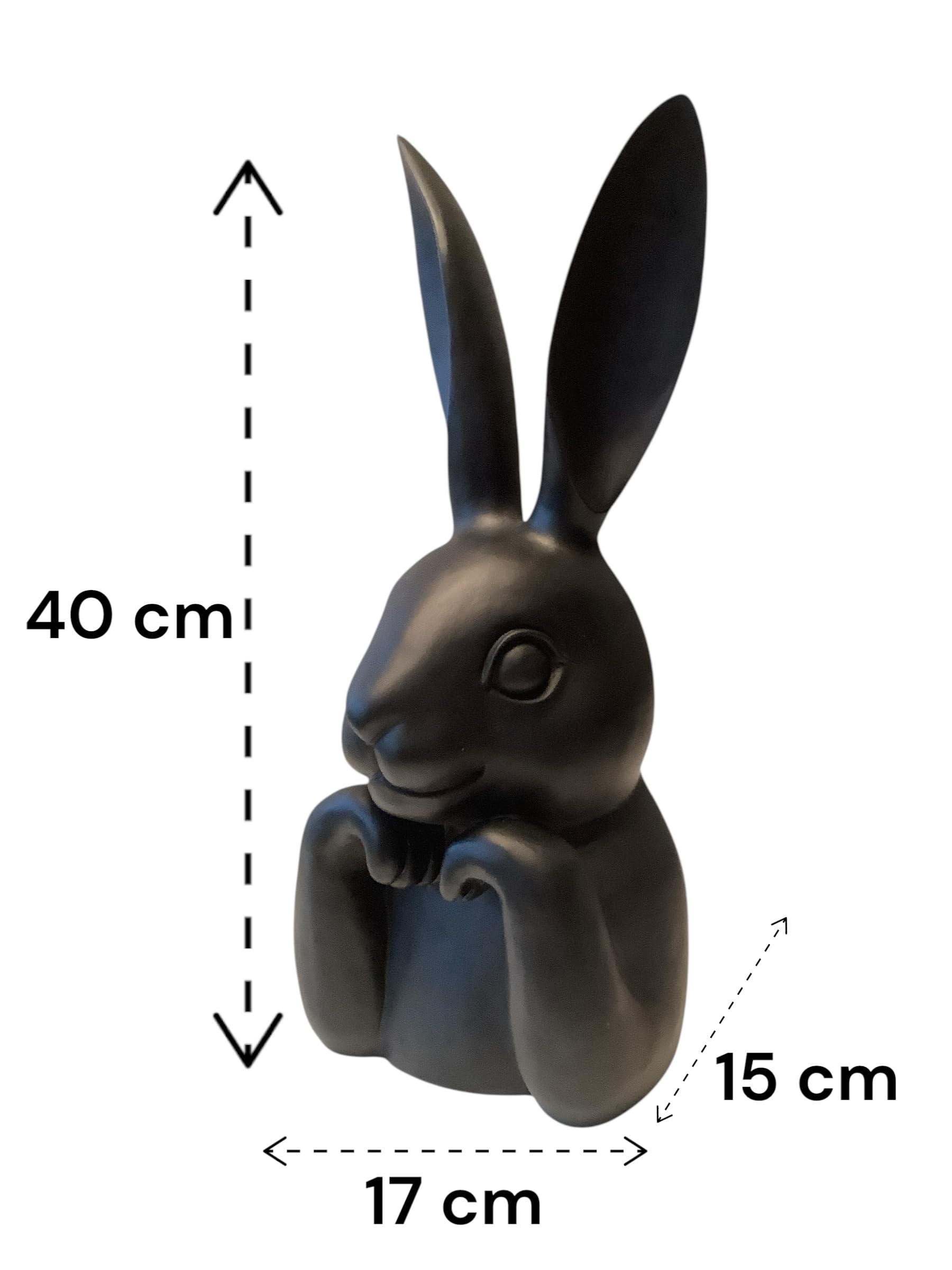 Osterhase Deko Max 40 cm schwarz Hasenbüste Osterdeko Hasenkopf