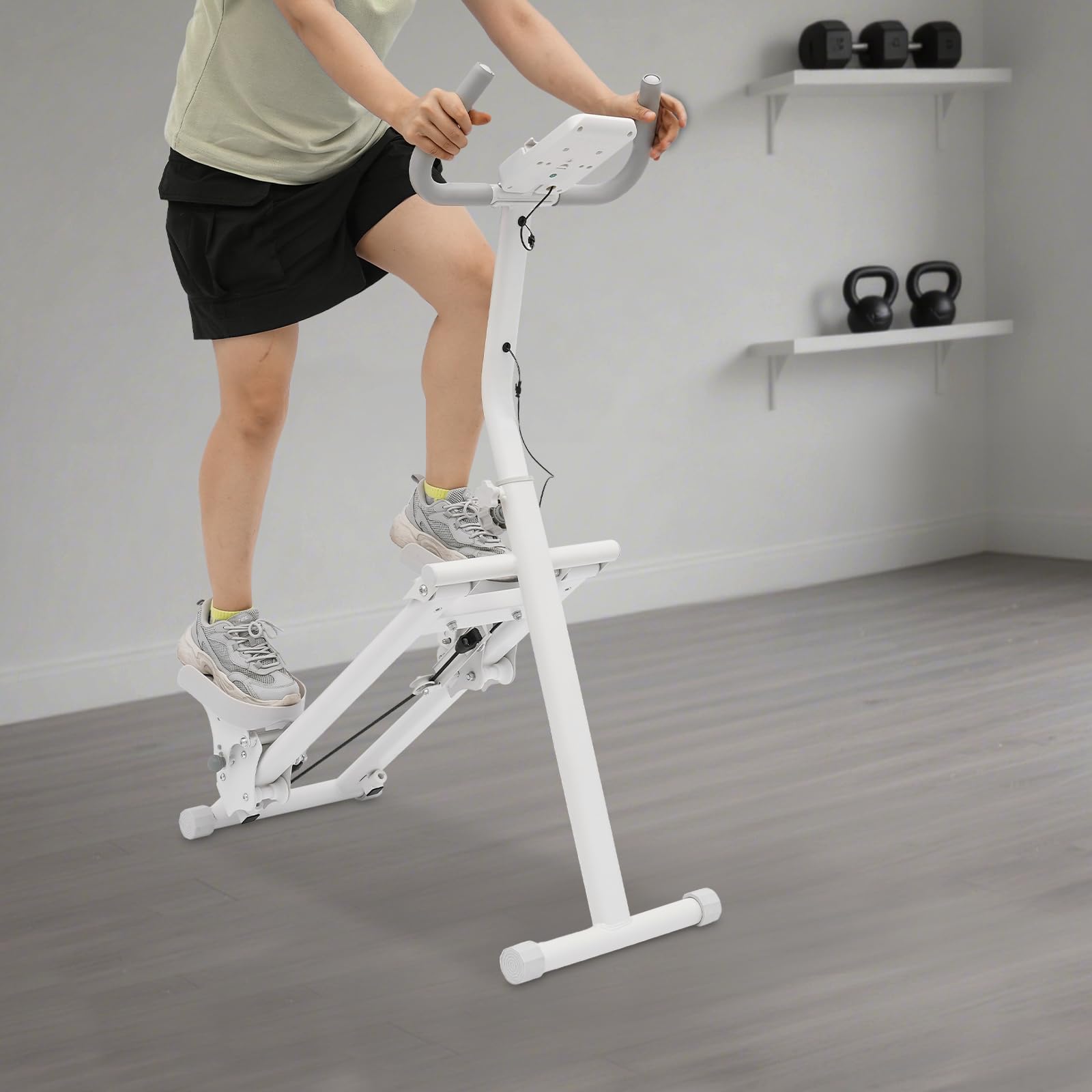 Stepper maszyna do wspinaczki, sprzęt fitness z ekranem, składany sprzęt sportowy, regulowana wysokość, trzy poziomy oporu i cztery kąty pedałów, do treningu całego ciała