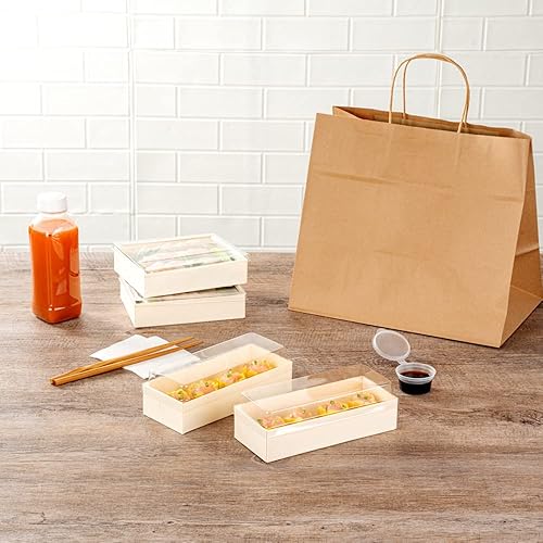 Miniatura 8 de Pequeño recipiente de madera de álamo para comida, forma cuadrada, 4.7 pulgadas, 100 unidades por caja, colección Taipei, utensilios de restaurante