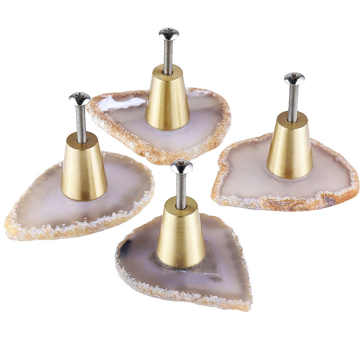 Boutons de tiroir en agate naturelle poignée de meuble pour placard et commode