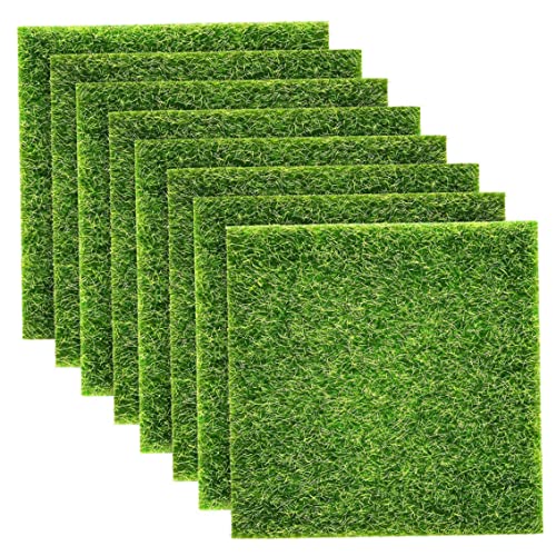 Césped artificial jardín falso césped 15x15cm hada realista realista naturalista para la Navidad fuera de la decoración 8pcs.