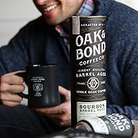 Vista 3 de Oak & Bond Coffee Co. Café Envejecido en Barril de Bourbon, grano entero de origen único de Brasil, tostado medio - chocolate, caramelo, naranja
