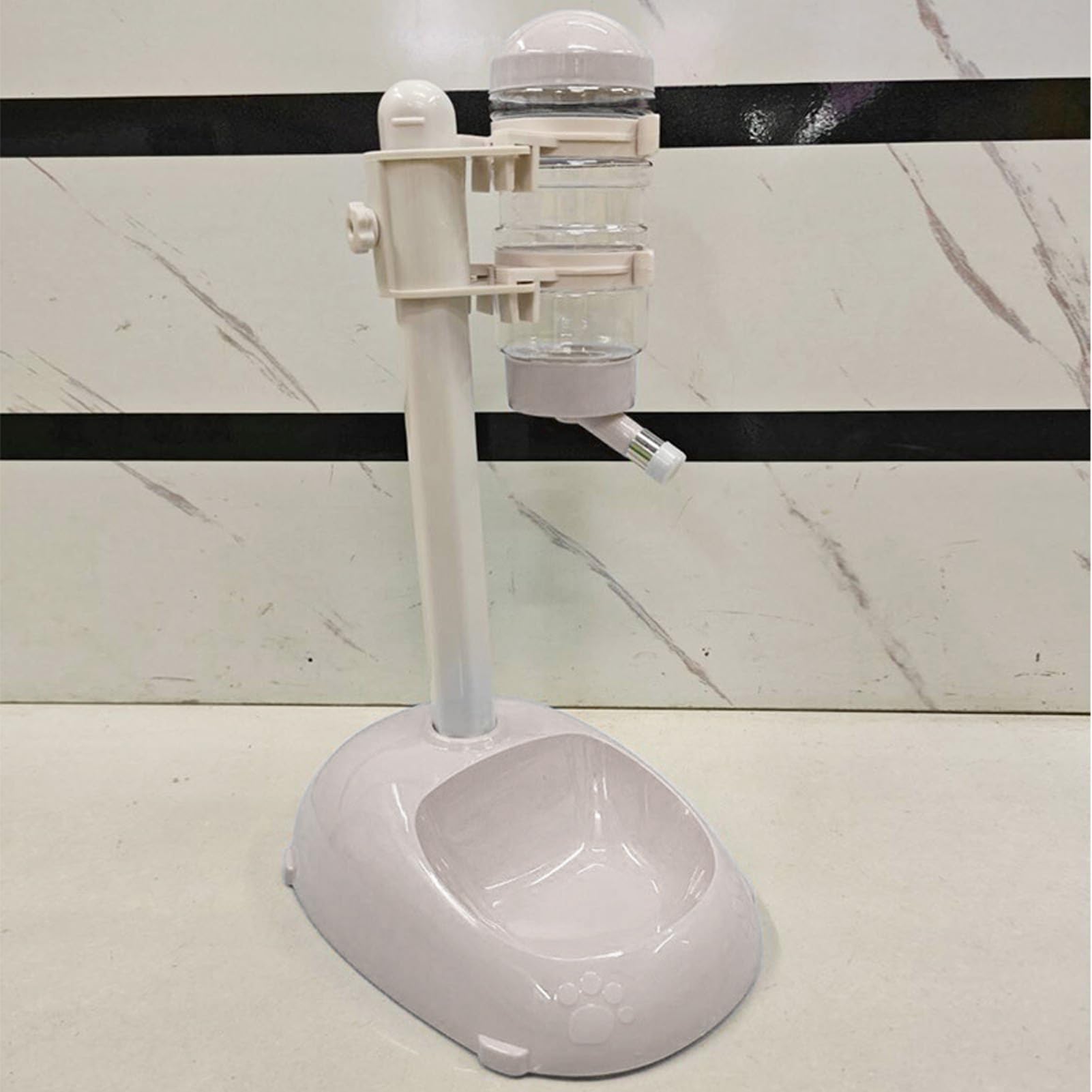 Asixxsix Alimentador de Dispensador de Agua de Pie para Mascotas, Ajustable, Tazón de Gato Perrito de 500 Ml de Capacidad Desmontable para Alimentador Automático de Agua con Soporte