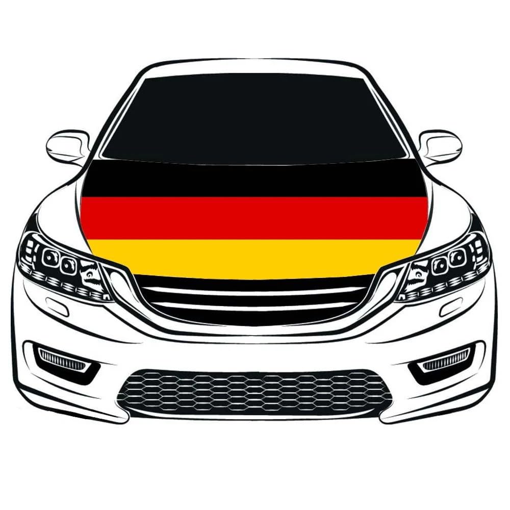 Auto Fahnen Deutschland Komplett Set 5 Teilig Motorhaubenfahne 2 Autofahnen Fenster & 2 Außenspiegelfahnen Deutsche Flagge Fahrzeug Deko Fußball Fanartikel FZG für EM & WM (5PCS)