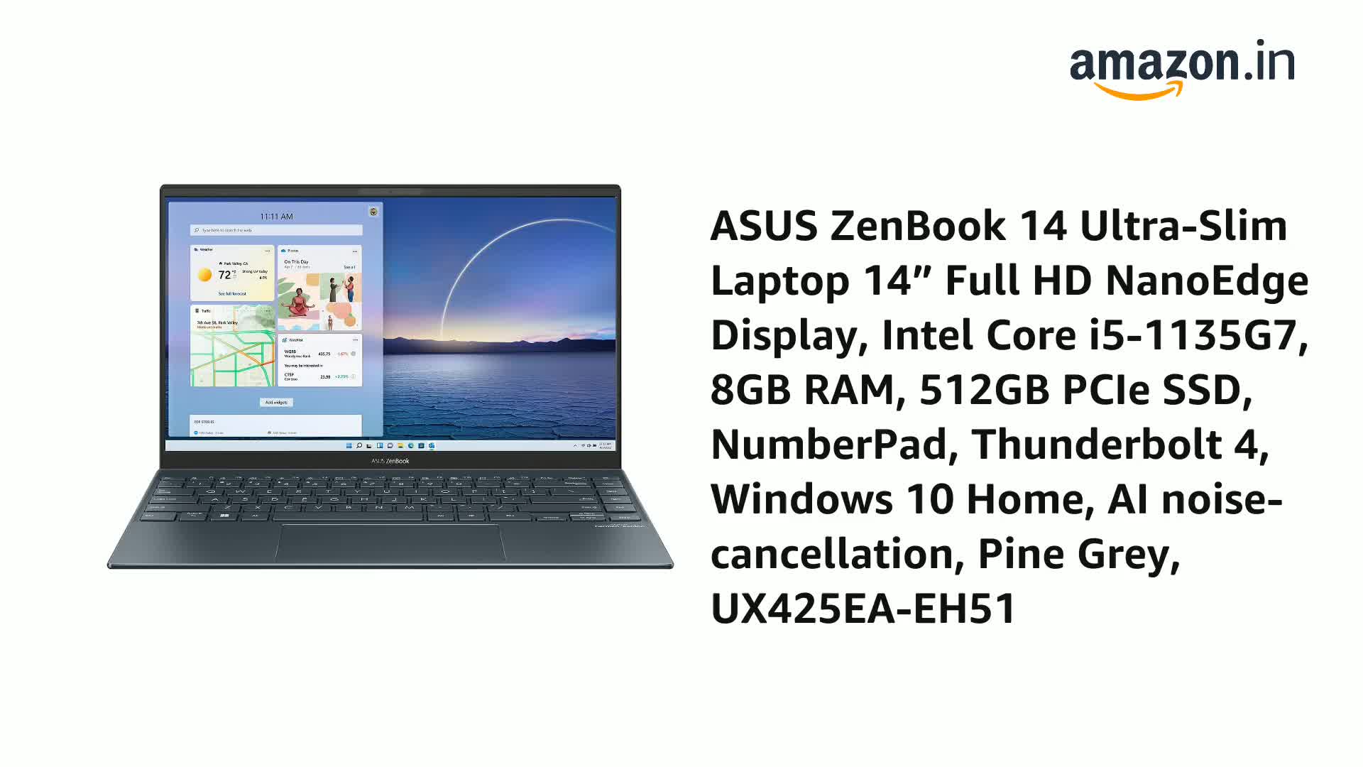 Amazon.in: Buy ASUS ZenBook 14 Ultra-Slim Laptop 14” Full HD